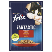 Вологий корм Purina Felix Fantastic для котів, з яловичиною, 85 г Вологий корм Purina Felix Fantastic для котів, з яловичиною, 85 г