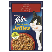 Вологий корм Purina Felix Sensations для котів, з яловичиною і томатами, 85 г Вологий корм Purina Felix Sensations для котів, з яловичиною і томатами, 85 г