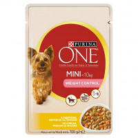 Влажный корм Purina One Mini Weight Control для контроля веса у собак мелких пород, с индейкой, 100 г Влажный корм Purina One Mini Weight Control для контроля веса у собак мелких пород, с индейкой, 100 г