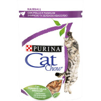 Влажный корм Purina Cat Chow Hairball Control для выведения шерсти у кошек, с курицей и зеленой фасолью, 85 г Влажный корм Purina Cat Chow Hairball Control для выведения шерсти у кошек, с курицей и зеленой фасолью, 85 г