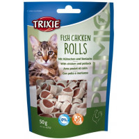 Лакомство Trixie для кошек, рулеты с курицей и минтаем, 50 г Лакомство Trixie для кошек, рулеты с курицей и минтаем, 50 г