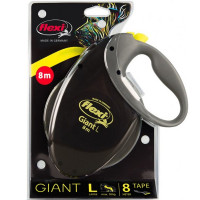 Поводок-рулетка Flexi Neon Giant XL для собак до 75 кг, 8 м, лента, черная Поводок-рулетка Flexi Neon Giant XL для собак до 75 кг, 8 м, лента, черная