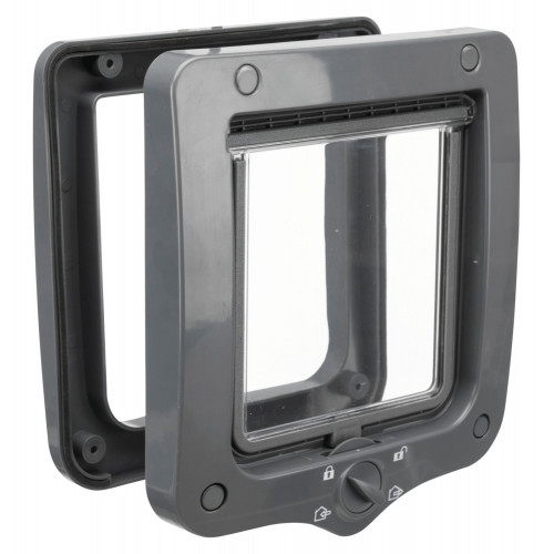 Дверцята Trixie 4-Way Flap Door для котів, пластик, безшумні, сірий, 20×22 см