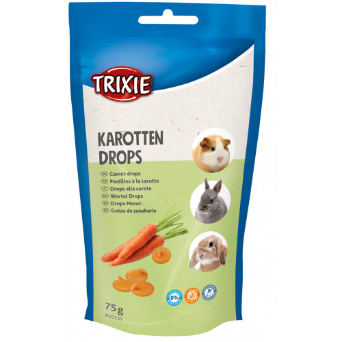 Вітамінні дропси Trixie з морквою, для гризунів, 75 г