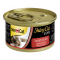 Влажный корм GimCat Shiny Cat для кошек, с тунцом и лососем в желе, 70 г