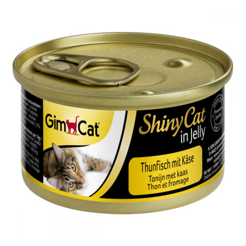 Влажный корм GimCat Shiny Cat для кошек, с тунцом и сыром, 70 г