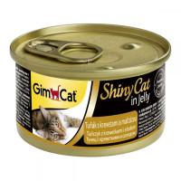 Вологий корм GimCat Shiny Cat для котів, з тунцем і креветками і солодом, 70 г Вологий корм GimCat Shiny Cat для котів, з тунцем і креветками і солодом, 70 г