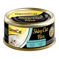 Вологий корм GimCat Shiny Cat для котів, з куркою і тунцем, 70 г Вологий корм GimCat Shiny Cat для котів, з куркою і тунцем, 70 г