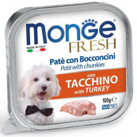 Влажный корм MONGE DOG Fresh для взрослых собак, с индейкой, 100 г Влажный корм MONGE DOG Fresh для взрослых собак, с индейкой, 100 г