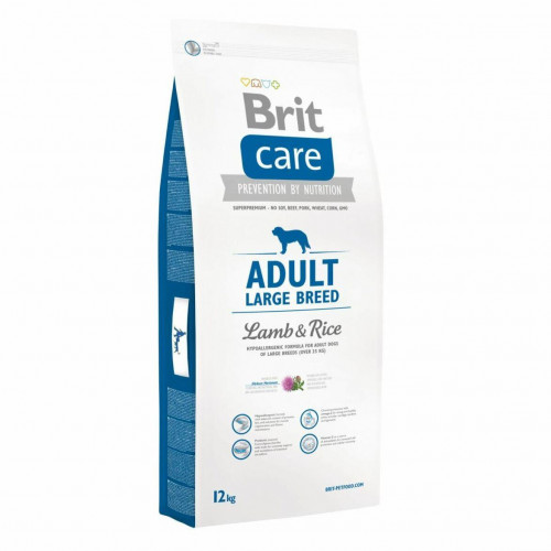 Сухой корм Brit Care Adult Large Breed Lamb & Rice, для собак весом от 25 кг, с ягненком и рисом, 12 кг