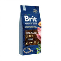 Сухой корм Brit Premium Dog Light, для собак с избыточным весом, с индейкой, 15 кг Сухой корм Brit Premium Dog Light, для собак с избыточным весом, с индейкой, 15 кг