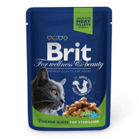Влажный корм Brit Premium Cat pouch, для стерилизованных кошек, с курицей, 100 г Влажный корм Brit Premium Cat pouch, для стерилизованных кошек, с курицей, 100 г