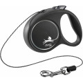 Поводок-рулетка Flexi Black Design XS для собак до 8 кг, 3 м, трос, черный