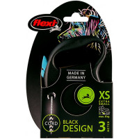 Повідець-рулетка Flexi Black Design XS для собак до 8 кг, 3 м, трос, синя Повідець-рулетка Flexi Black Design XS для собак до 8 кг, 3 м, трос, синя