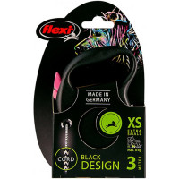 Поводок-рулетка Flexi Black Design XS для собак до 8 кг, 3 м, трос, розовая Поводок-рулетка Flexi Black Design XS для собак до 8 кг, 3 м, трос, розовая