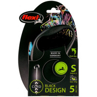 Повідець-рулетка Flexi Black Design S для собак до 12 кг, 5 м, трос, синя Повідець-рулетка Flexi Black Design S для собак до 12 кг, 5 м, трос, синя
