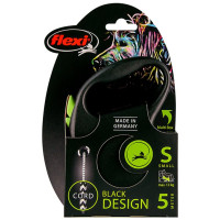Повідець-рулетка Flexi Black Design S для собак до 12 кг, 5 м, трос, зелена Повідець-рулетка Flexi Black Design S для собак до 12 кг, 5 м, трос, зелена