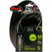 Поводок-рулетка Flexi Black Design M для собак до 20 кг, 5 м, трос, черная
