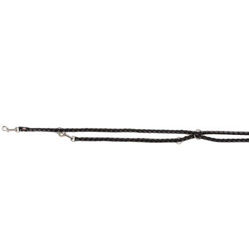 Поводок-перестёжка Trixie Cavo Adjustable Lead для собак, плетёный, круглый, размер L-XL, 2 м/18 мм, чёрный/графит