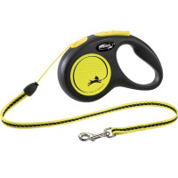 Повідець-рулетка Flexi New NEON S для собак до 12 кг, 5 м, трос, чорний/неоновий жовтий Повідець-рулетка Flexi New NEON S для собак до 12 кг, 5 м, трос, чорний/неоновий жовтий