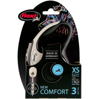 Поводок-рулетка Flexi New Comfort XS для собак до 8 кг, 3 м, трос, чёрный Поводок-рулетка Flexi New Comfort XS для собак до 8 кг, 3 м, трос, чёрный