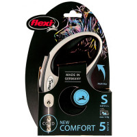 Поводок-рулетка Flexi New Comfort S для собак до 12 кг, 5 м, трос, чёрный Поводок-рулетка Flexi New Comfort S для собак до 12 кг, 5 м, трос, чёрный