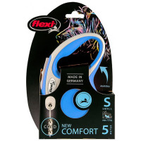 Поводок-рулетка Flexi New Comfort S для собак до 12 кг, 5 м, трос, синий Поводок-рулетка Flexi New Comfort S для собак до 12 кг, 5 м, трос, синий