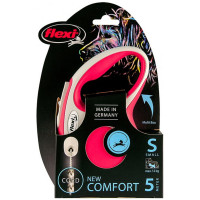 Повідець-рулетка Flexi New Comfort S для собак до 12 кг, 5 м, трос, червоний Повідець-рулетка Flexi New Comfort S для собак до 12 кг, 5 м, трос, червоний