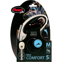 Поводок-рулетка Flexi New Comfort M для собак до 20 кг, 5 м, трос, чёрный Поводок-рулетка Flexi New Comfort M для собак до 20 кг, 5 м, трос, чёрный
