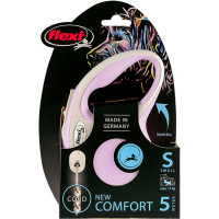 Повідець-рулетка Flexi New Comfort M для собак до 20 кг, 5 м, трос, рожевий Повідець-рулетка Flexi New Comfort M для собак до 20 кг, 5 м, трос, рожевий