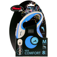 Повідець-рулетка Flexi New Comfort S для собак до 12 кг, 8 м, трос, синій Повідець-рулетка Flexi New Comfort S для собак до 12 кг, 8 м, трос, синій