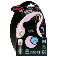 Повідець-рулетка Flexi New Comfort S для собак до 12 кг, 8 м, трос, рожевий Повідець-рулетка Flexi New Comfort S для собак до 12 кг, 8 м, трос, рожевий