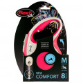 Повідець-рулетка Flexi New Comfort М для собак до 20 кг, 8 м, трос, червоний