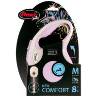 Повідець-рулетка Flexi New Comfort M для собак до 20 кг, 8 м, трос, рожевий Повідець-рулетка Flexi New Comfort M для собак до 20 кг, 8 м, трос, рожевий