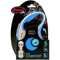 Повідець-рулетка Flexi New Comfort S для собак до 15 кг, 5 м, стрічка, синій Повідець-рулетка Flexi New Comfort S для собак до 15 кг, 5 м, стрічка, синій