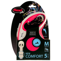 Поводок-рулетка Flexi New Comfort М для собак до 25 кг, 5 м, лента, красный Поводок-рулетка Flexi New Comfort М для собак до 25 кг, 5 м, лента, красный