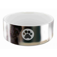 Миска керамічна Trixie, для собак, 1.5 л, 19 см, срібло / білий Миска керамічна Trixie, для собак, 1.5 л, 19 см, срібло / білий