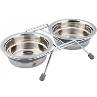 Две миски на подставке Trixie Eat on Feet для кошек, металл, 450 мл, 13 см Две миски на подставке Trixie Eat on Feet для кошек, металл, 450 мл, 13 см
