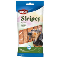 Съедобные палочки Trixie Stripes для собак, курица, 100 г, 10 шт Съедобные палочки Trixie Stripes для собак, курица, 100 г, 10 шт