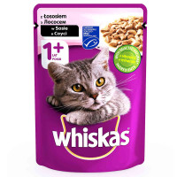 Влажный корм Whiskas для котов, лосось в соусе, 100 г Влажный корм Whiskas для котов, лосось в соусе, 100 г
