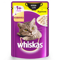 Влажный корм Whiskas крем-суп для котов, с курицей, 85 г Влажный корм Whiskas крем-суп для котов, с курицей, 85 г