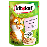 Вологий корм Kitekat для котів, з лососем в соусі, 100 г Вологий корм Kitekat для котів, з лососем в соусі, 100 г