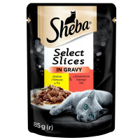 Вологий корм Sheba Selection in Sauce для котів, з куркою і яловичиною в соусі, 85 г Вологий корм Sheba Selection in Sauce для котів, з куркою і яловичиною в соусі, 85 г