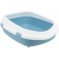 Туалет с рамкой Trixie Primo XXL для кошек, сине-белый, 56×25×71 см