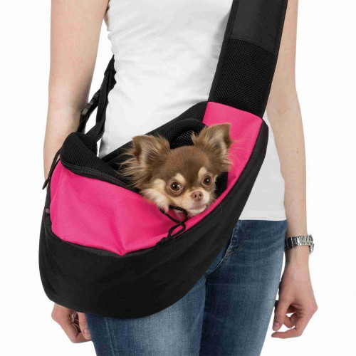 Слинг-переноска Trixie Sling для собак, розово-чёрный, 50×25×18 см