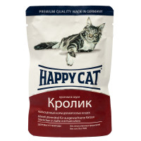 Влажный корм Happy Cat Kaninchen in Sosse для взрослых кошек, кусочки в соусе, с кроликом, 100 г Влажный корм Happy Cat Kaninchen in Sosse для взрослых кошек, кусочки в соусе, с кроликом, 100 г