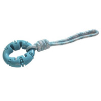 Игрушка AnimAll GrizZzly для собак, кольцо с канатом, голубое, 33×10 см Игрушка AnimAll GrizZzly для собак, кольцо с канатом, голубое, 33×10 см