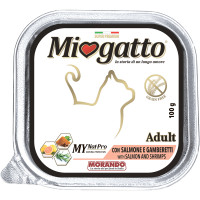 Вологий корм Morando MioGatto Adult Salmon & Shrimp для котів, з лососем і креветками, 100 г Вологий корм Morando MioGatto Adult Salmon & Shrimp для котів, з лососем і креветками, 100 г