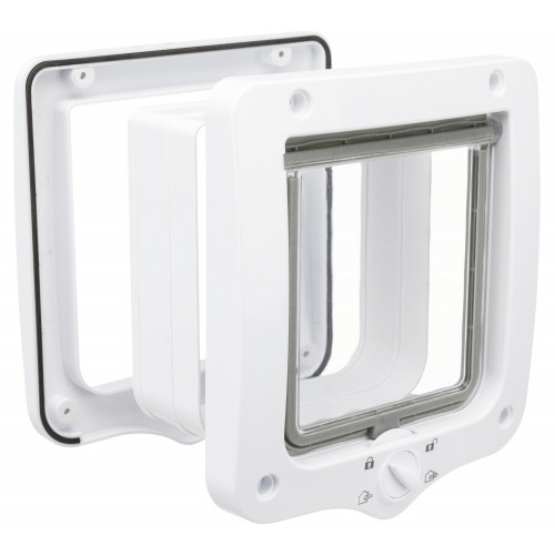 Дверцята Trixie 4-Way Flap Door with Tunnel для котів, з додатковими елементами, білі, 20×22 см