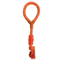 Игрушка Croci Juice канат с ручкой и конфетой, для собак, оранжевый, 40 см Игрушка Croci Juice канат с ручкой и конфетой, для собак, оранжевый, 40 см
